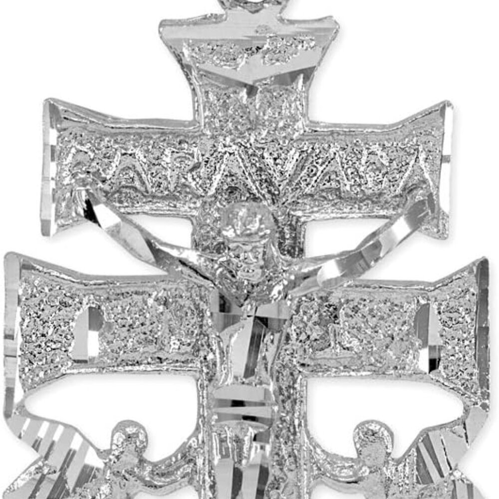 Sterling Silver Caravaca Cross Pendant Angels Religious Jewelry Gift